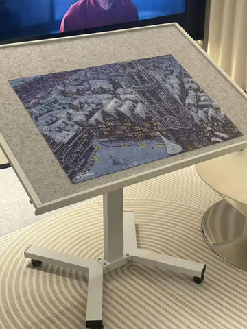White Puzzle Table for Adults – Aesthetic & Functional | HEBESPACE
