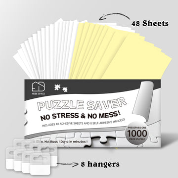 HEBESAPCE 48 Puzzle Saver Sheets with 8 Adhesive Hooks