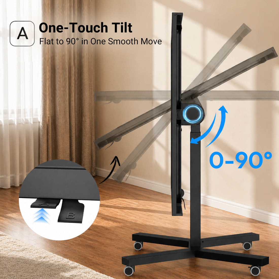 Hebespace Pneumatic Puzzle Table – 180° Flipable, Holds Up to 2000 Pieces, One-Touch Tilt & Height Adjustment (BLACK)
