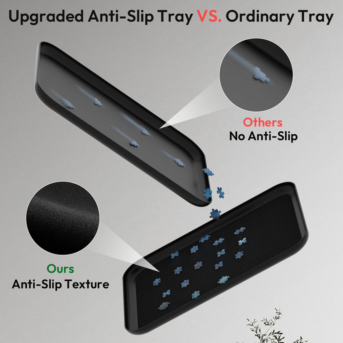 HEBESPACE Anti-Slip Jigsaw Puzzle Sorting Trays – 6 Mixed (Black & White)