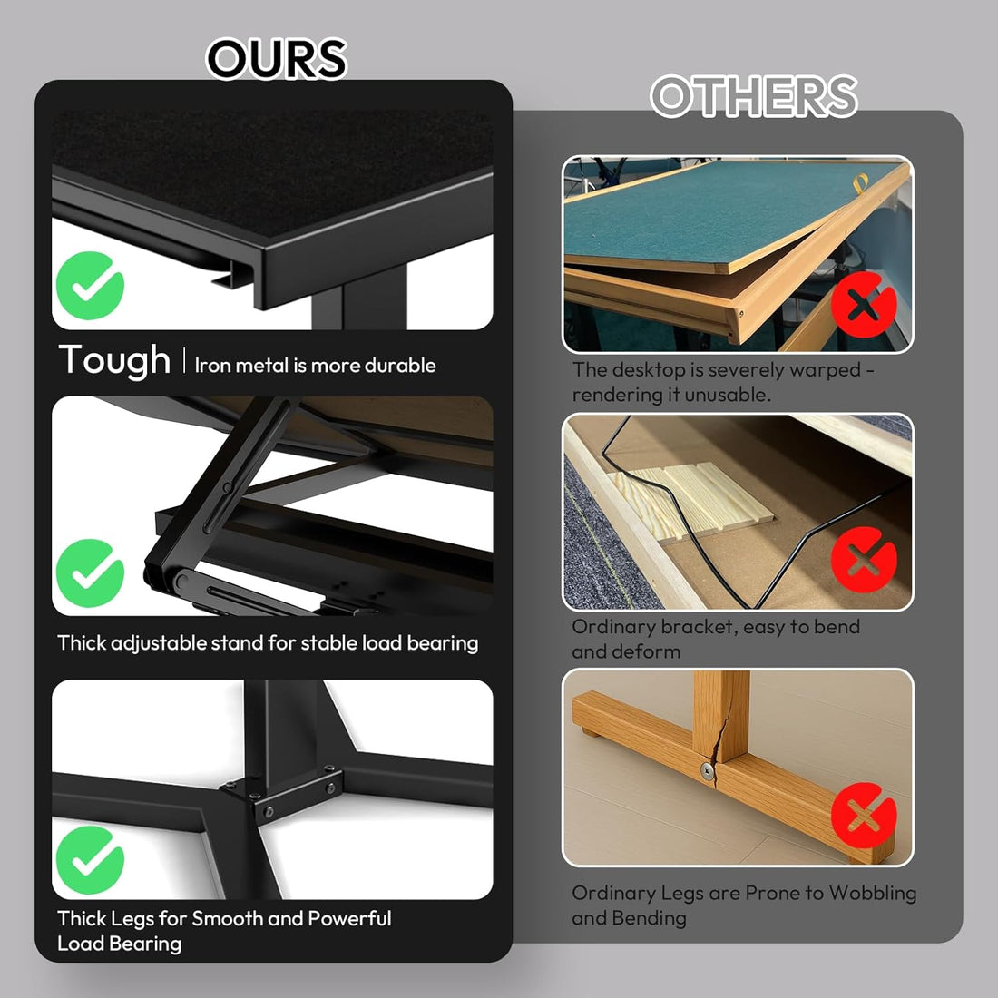 2000 Pieces Jigsaw Puzzle Table with Drawers & Legs, 30"x42" Large Puzzle Table for Adults, Adjustable Height &12 Tilting Angles, Wooden Puzzle Board with 4 Drawers & Cover, Birthday Gift for Family（Dark Gray）