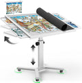 HEBESPACE white 1500-piece adjustable puzzle table with four storage drawers