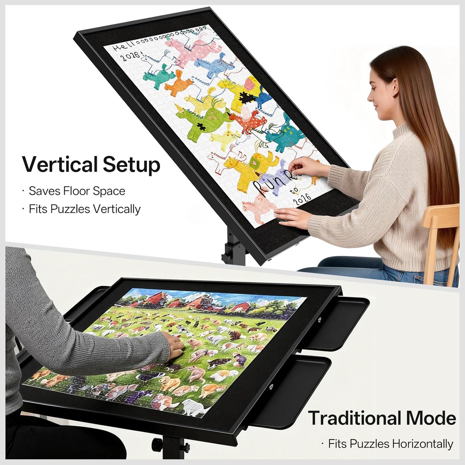 Flip Top Puzzle Table | 2000 Piece Horizontal Vertical Puzzle